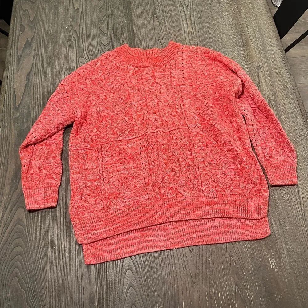Pilcro Anthropologie Jasmine Mixed Cable Knit Sweater Size Small